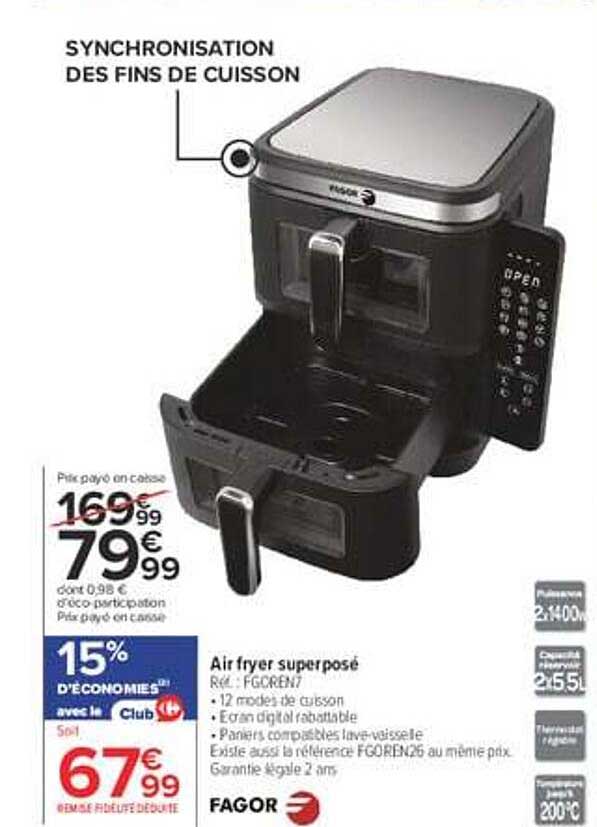 Air fryer superposé