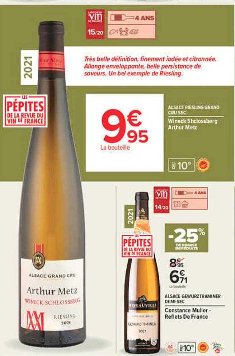 ALSACE RIESLING GRAND CRU SEC Wineck Schlossberg Arthur Metz