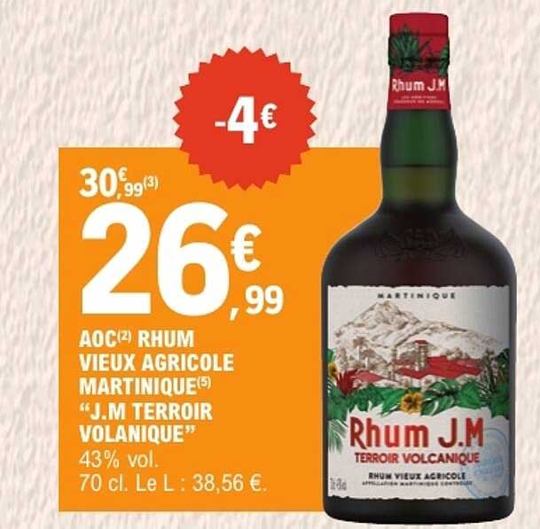 AOC RHUM VIEUX AGRICOLE MARTINIQUE “J.M TERROIR VOLANIQUE”