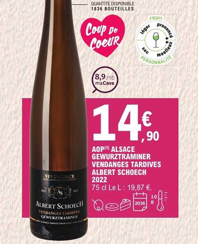 AOP Alsace Gewurztraminer Vendanges Tardives Albert Schoech 2022