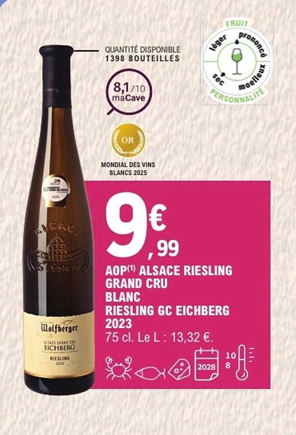AOP ALSACE RIESLING GRAND CRU BLANC RIESLING GC EICHBERG 2023
