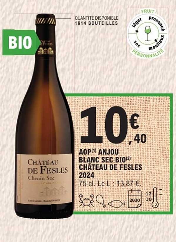 AOP ANJOU BLANC SEC BIO CHÂTEAU DE FESLES 2024