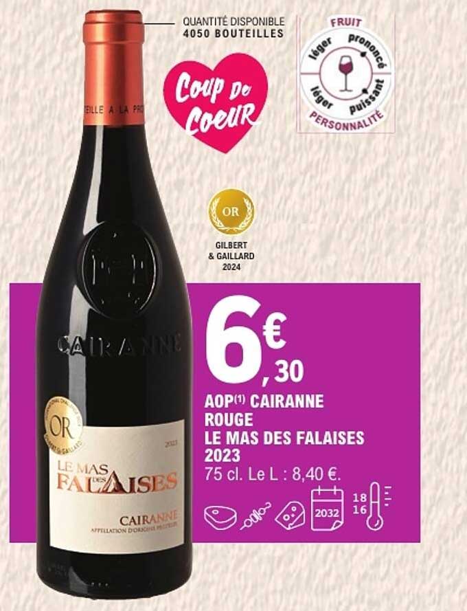 AOP CAIRANNE ROUGE LE MAS DES FALAISES 2023
