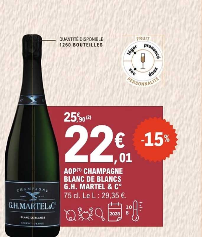 AOP CHAMPAGNE BLANC DE BLANCS G.H. MARTEL & C°