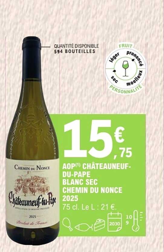 AOP CHÂTEAUNEUF-DU-PAPE BLANC SEC CHEMIN DU NONCE 2025