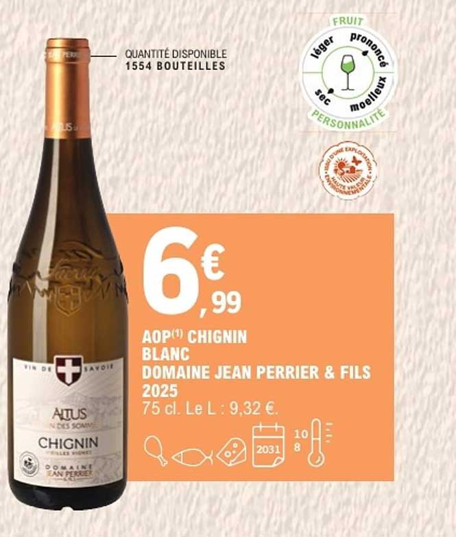 AOP CHIGNIN BLANC DOMAINE JEAN PERRIER & FILS 2025