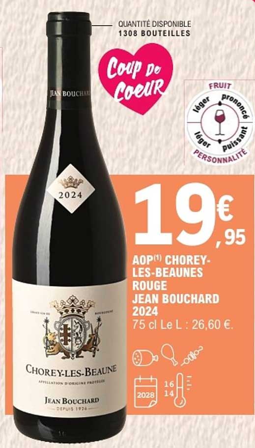 AOP CHOREY-LES-BEAUNES ROUGE JEAN BOUCHARD 2024 75 cl