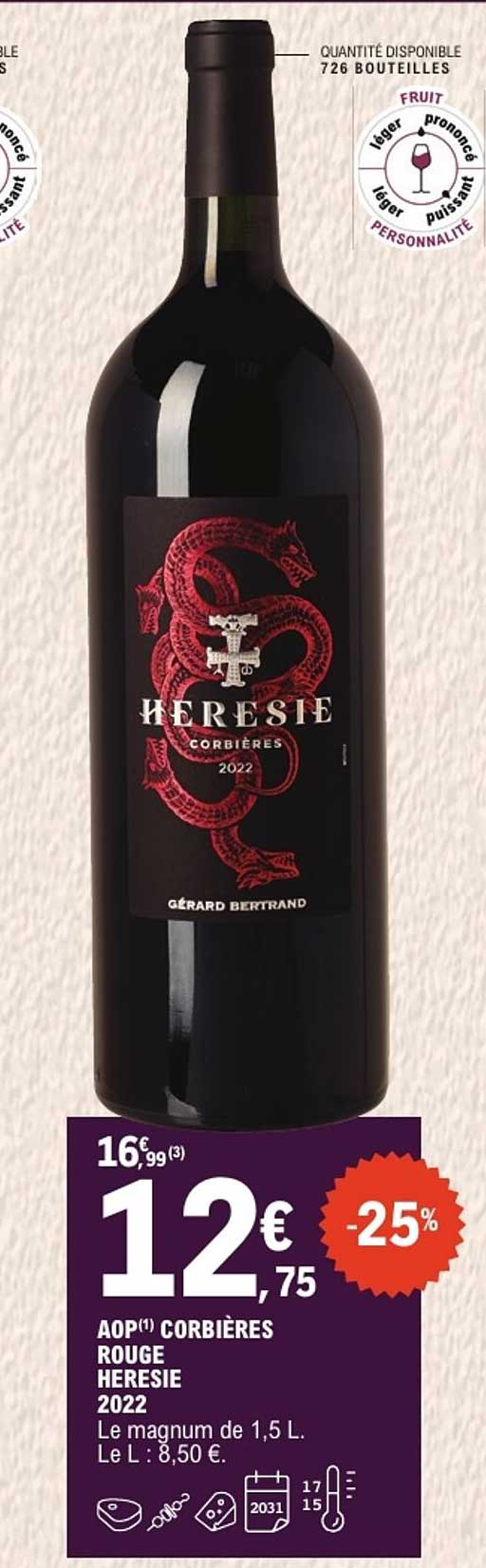 AOP Corbières rouge Heresie 2022