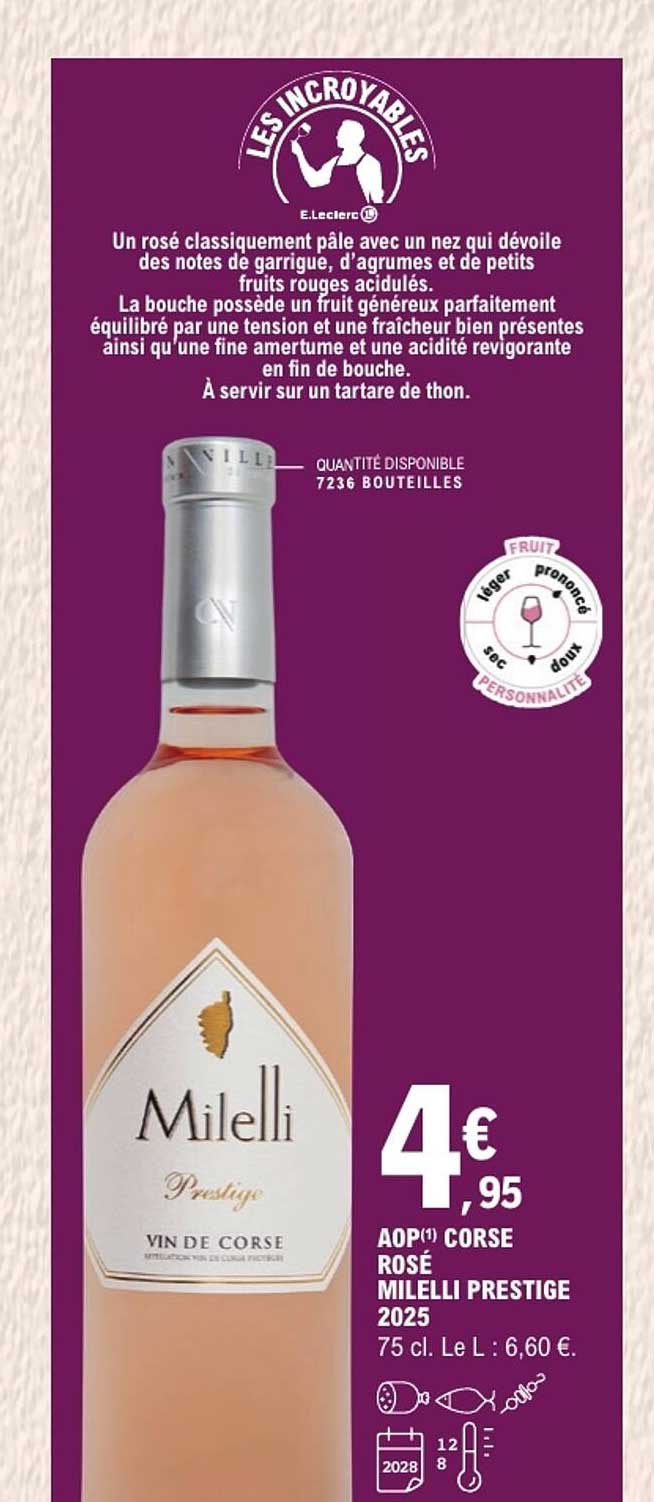 AOP(*) CORSE ROSÉ MILELLI PRESTIGE 2025
