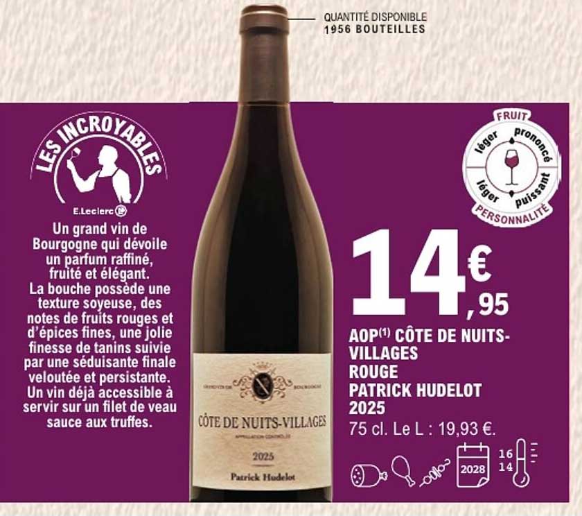 AOP CÔTE DE NUITS-VILLAGES ROUGE PATRICK HUELOT 2025