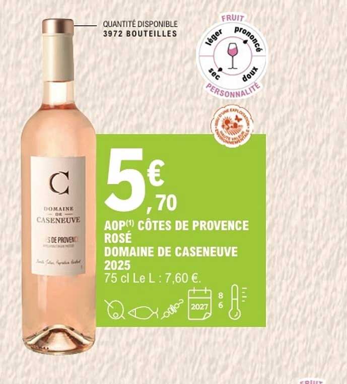 AOP CÔTES DE PROVENCE ROSÉ DOMAINE DE CASENEUVE 2025