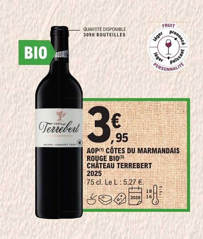 AOP CÔTES DU MARMANDAIS ROUGE BIO CHÂTEAU TERREBERT 2025