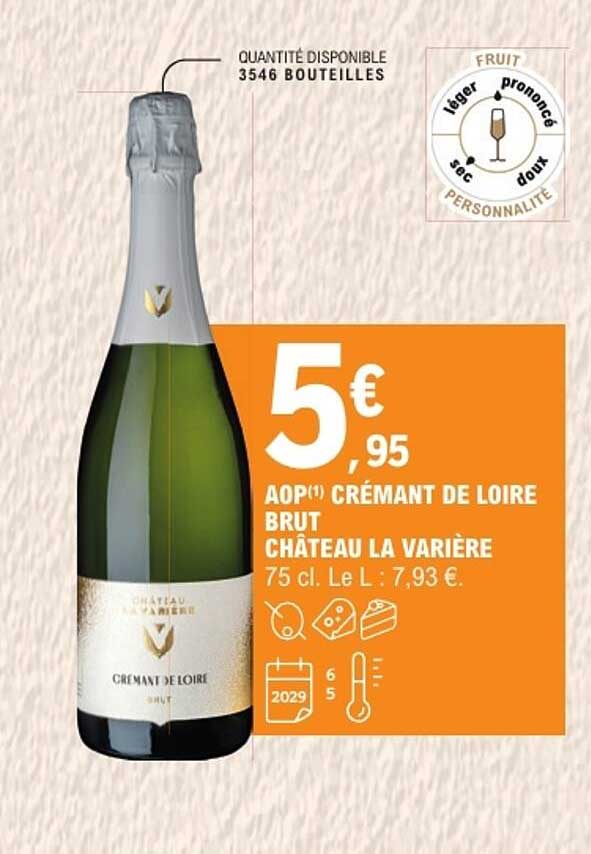 AOP CRÉMANT DE LOIRE BRUT CHÂTEAU LA VARIÈRE