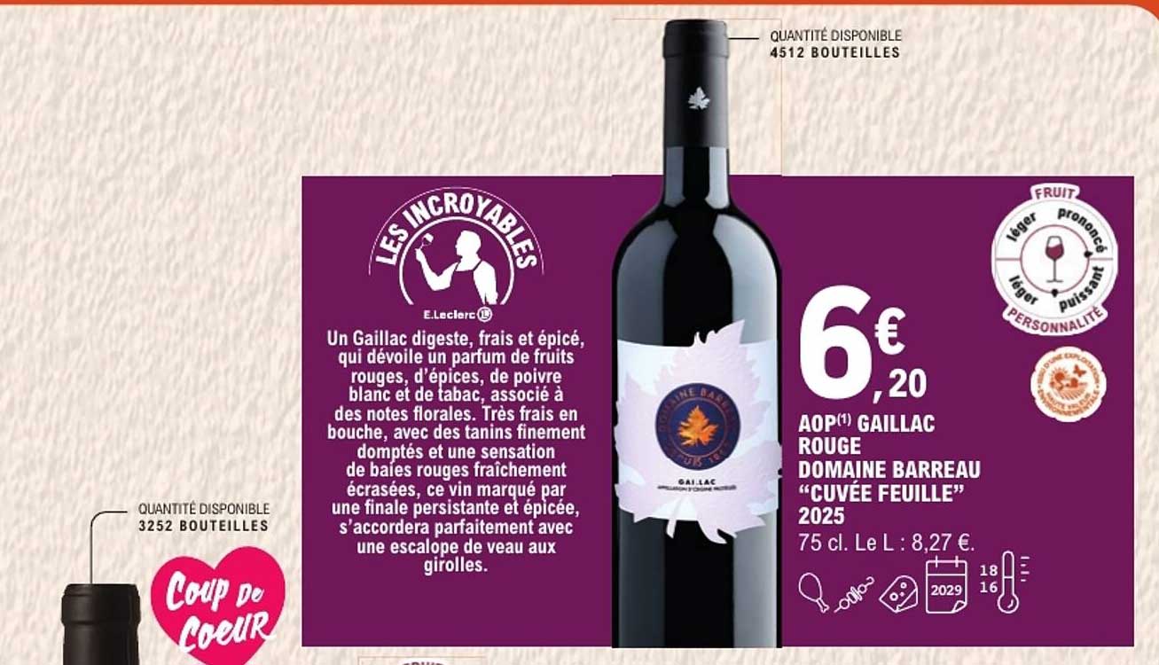 AOP GAILLAC ROUGE DOMAINE BARREAU “CUVÉE FEUILLE” 2025