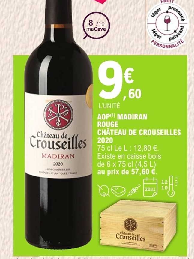 AOP(*) MADIRAN ROUGE CHÂTEAU DE CROUSEILLES 2020