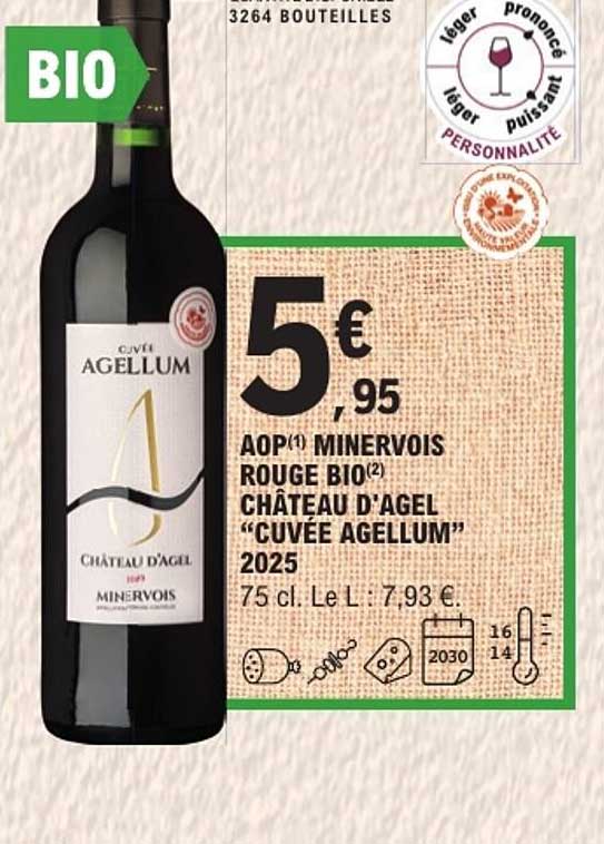 AOP Minervois Rouge BIO Château d’Agel "Cuvée Agellum" 2025