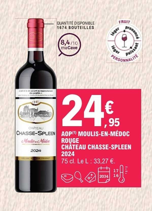 AOP MOULIS-EN-MÉDOC ROUGE CHÂTEAU CHASSE-SPLEEN 2024