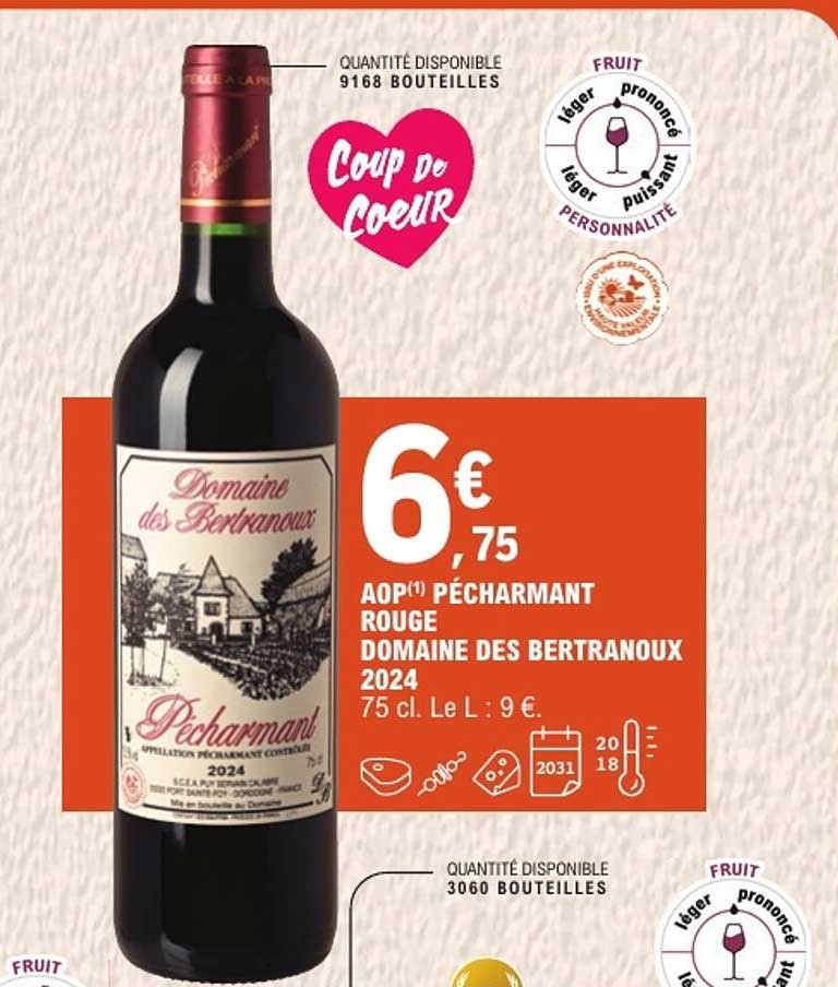 AOP PÉCHARMANT ROUGE DOMAINE DES BERTRANOUX 2024