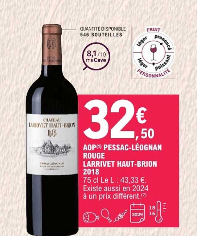 AOP PESSAC-LÉOGNAN ROUGE LARRIVET HAUT-BRION 2018