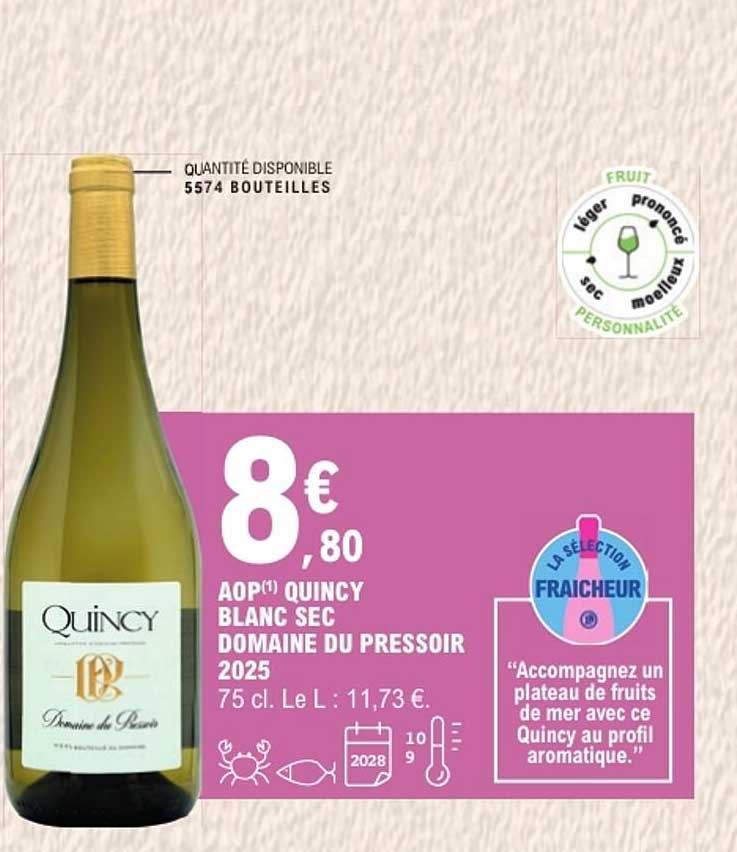 AOP QUINCY BLANC SEC DOMAINE DU PRESSOIR 2025