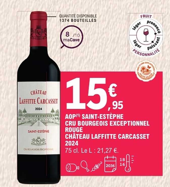 AOP SAINT-ESTÈPHE CRU BOURGEOIS EXCEPTIONNEL ROUGE CHÂTEAU LAFFITTE CARCASSET 2024