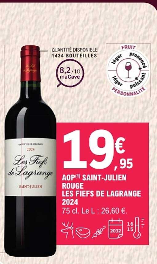 AOP SAINT-JULIEN ROUGE LES FIEFS DE LAGRANGE 2024