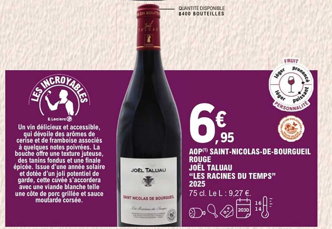 AOP SAINT-NICOLAS-DE-BOURGUEIL ROUGE JOËL TALUAU “LES RACINES DU TEMPS” 2025