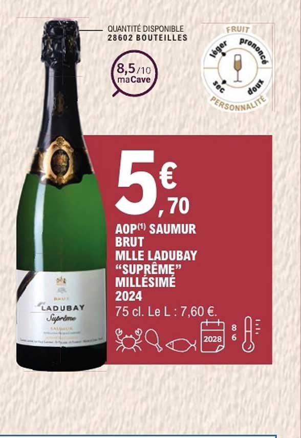 AOP SAUMUR BRUT MLLE LADUBAY “SUPRÊME” MILLÉSIME 2024