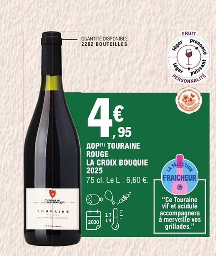 AOP TOURAINE ROUGE LA CROIX BOUGUIE 2025