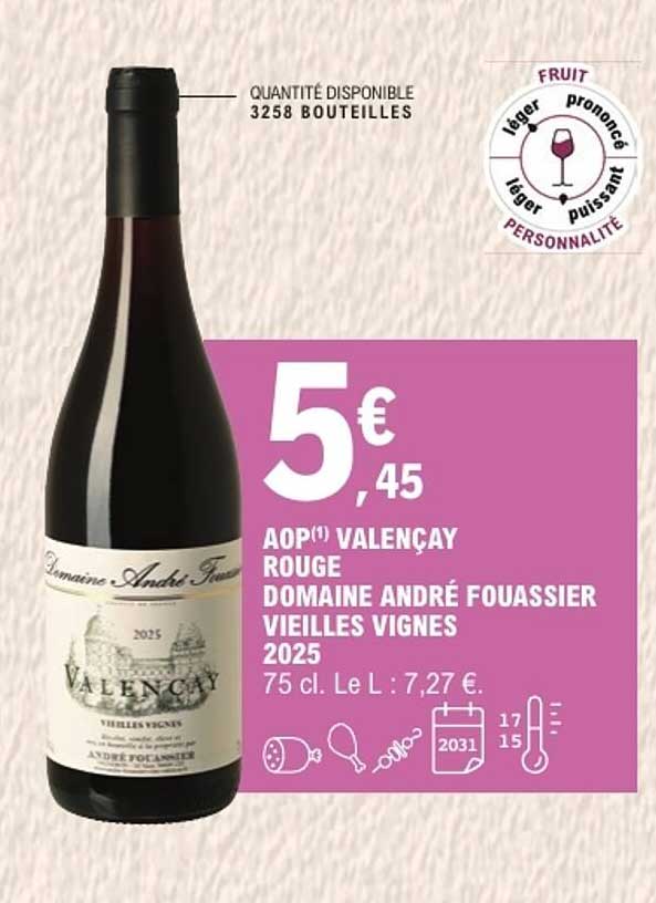 AOP VALENCAY ROUGE DOMAINE ANDRÉ FOUASSIER VIEILLES VIGNES 2025