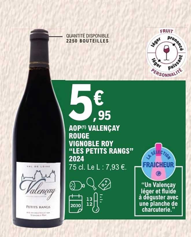 AOP VALENCAY ROUGE VIGNOBLE ROY “LES PETITS RANGS” 2024
