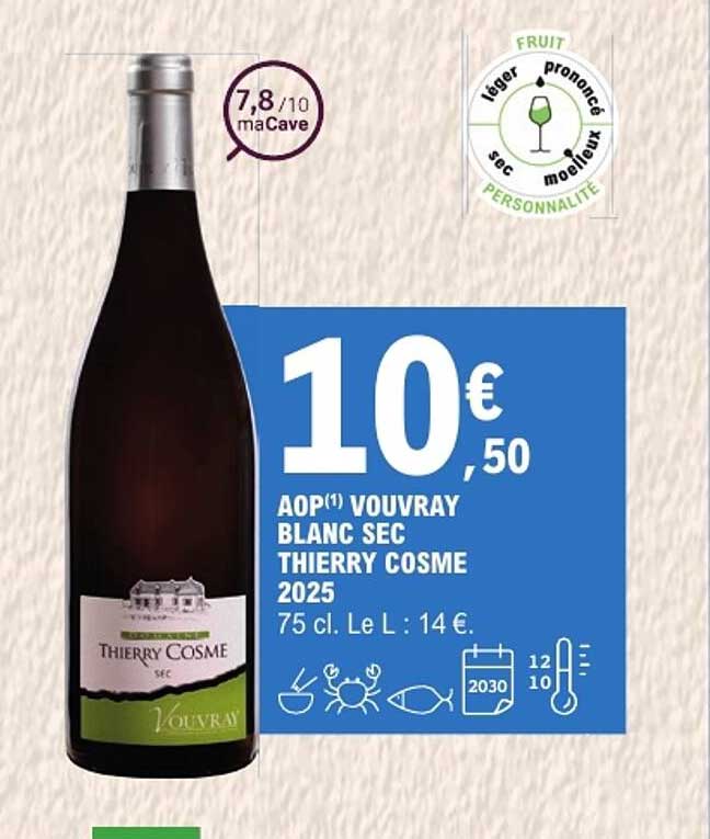 AOP VOUVRAY BLANC SEC THIERRY COSME 2025