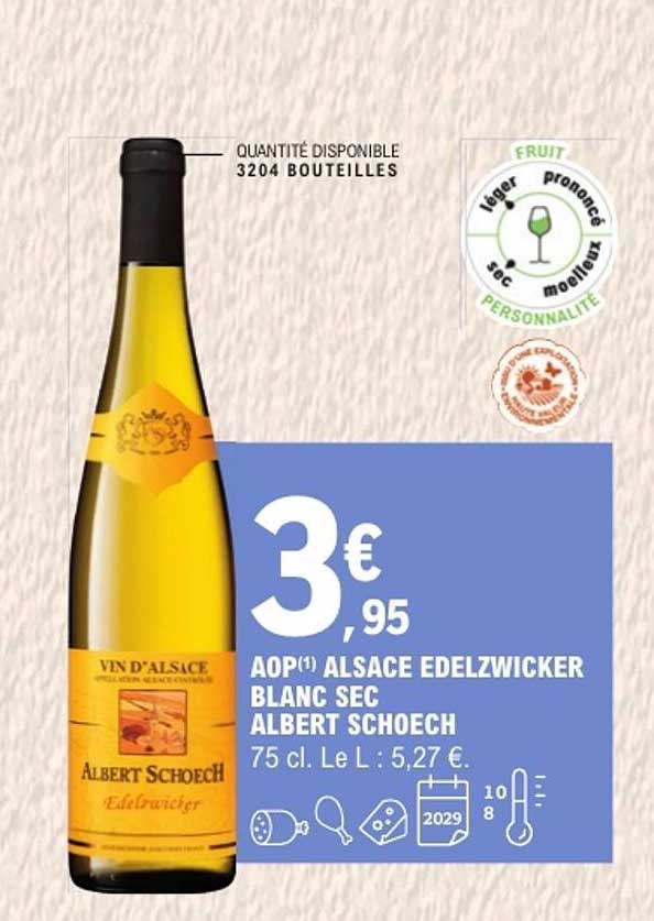 AOP(1) ALSACE EDELZWICKER BLANC SEC ALBERT SCHOECH