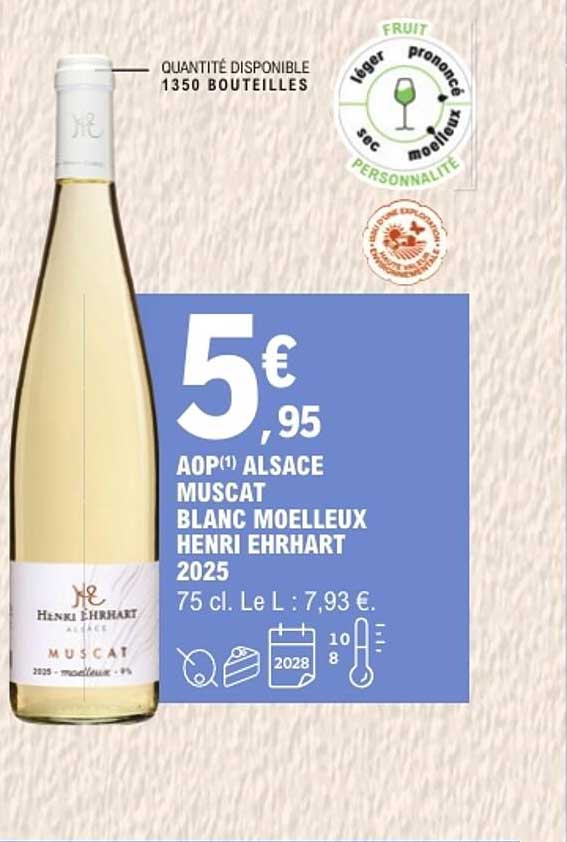 AOP(1) ALSACE MUSCAT BLANC MOELLEUX HENRI EHRHART 2025