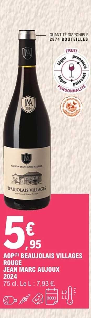 AOP(1) BEAUJOLAIS VILLAGES ROUGE JEAN MARC AUJOUX 2024