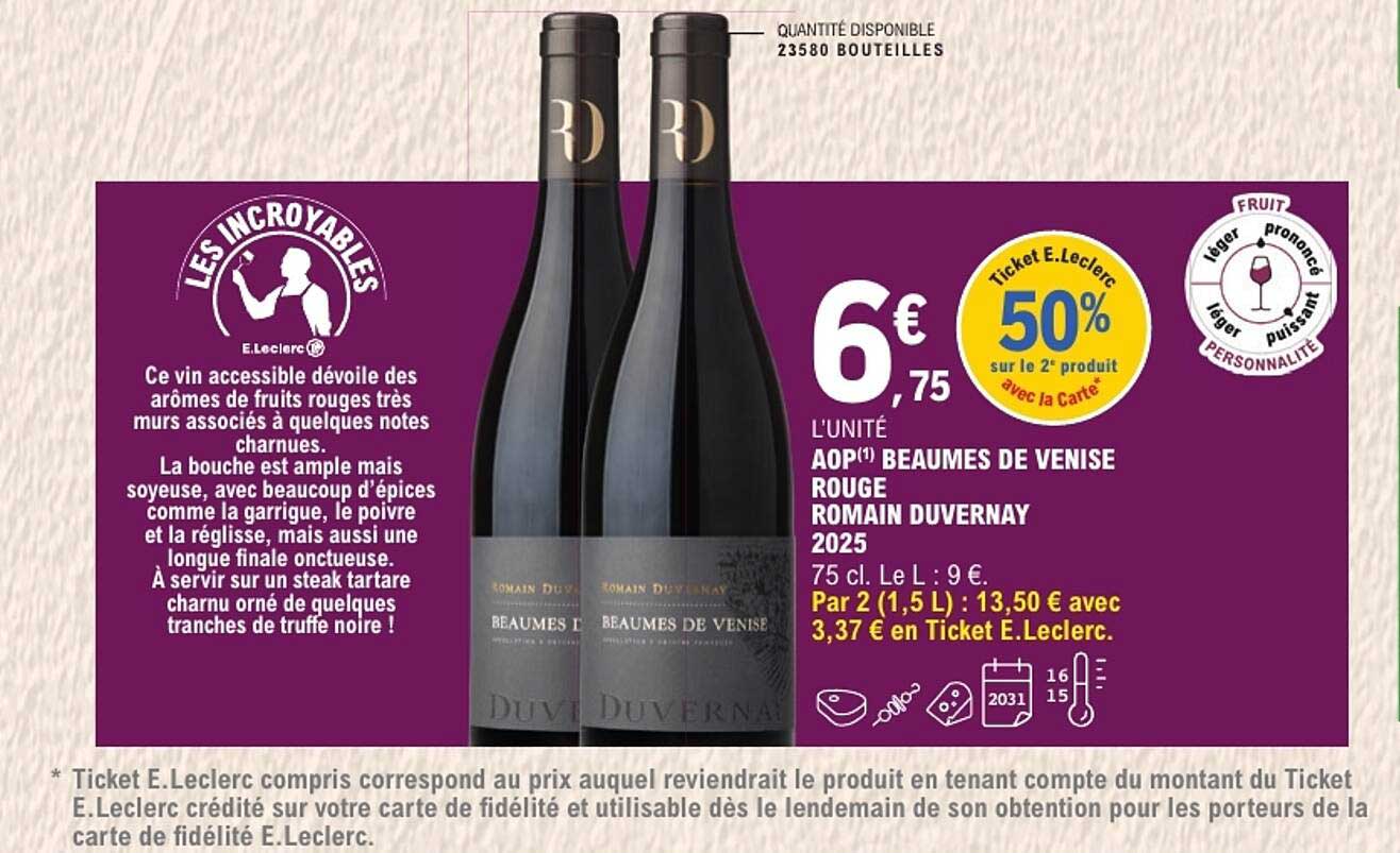 AOP(1) BEAUMES DE VENISE ROUGE ROMAIN DUVERNAY 2025