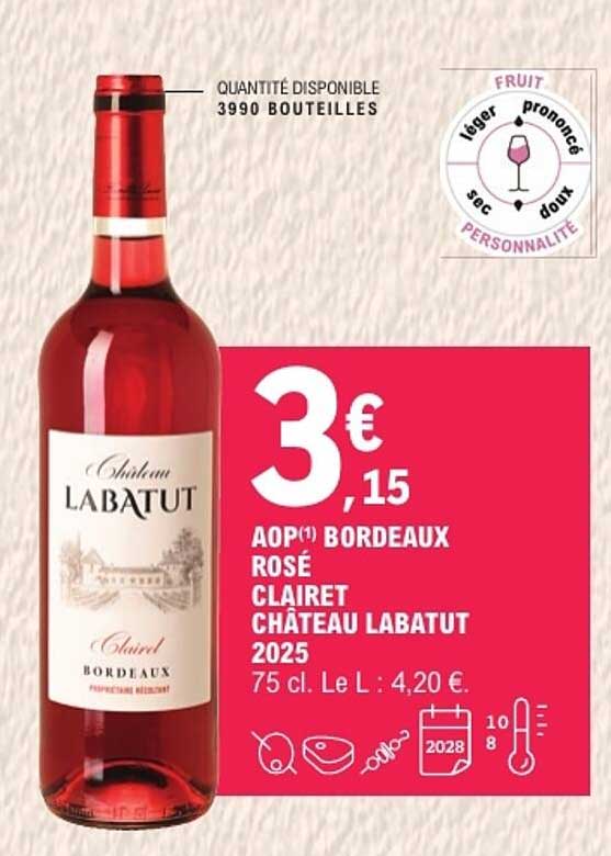 AOP(1) BORDEAUX ROSÉ CLAIRET CHÂTEAU LABATUT 2025