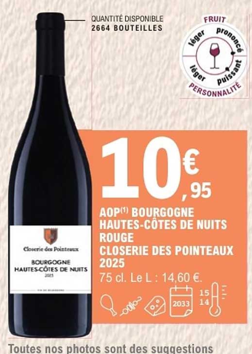 AOP(1) BOURGOGNE HAUTES-CÔTES DE NUITS ROUGE CLOSERIE DES POINTEAUX 2025