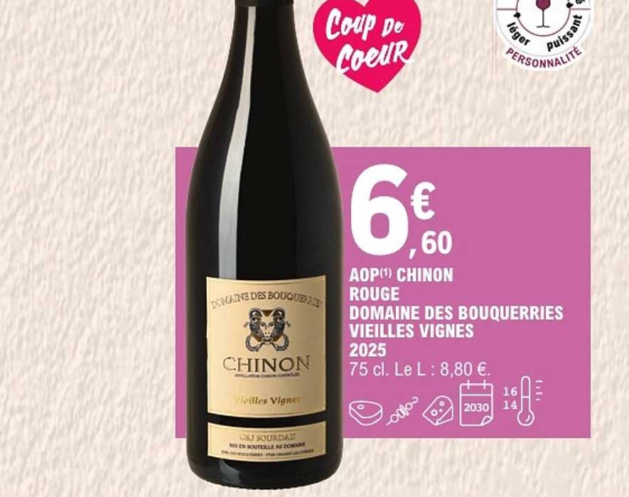 AOP(1) CHINON ROUGE DOMAINE DES BOUQUERRIES VIEILLES VIGNES 2025