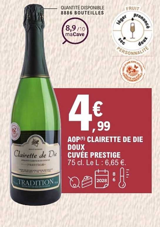 AOP(1) Clairette de Die doux Cuvée Prestige