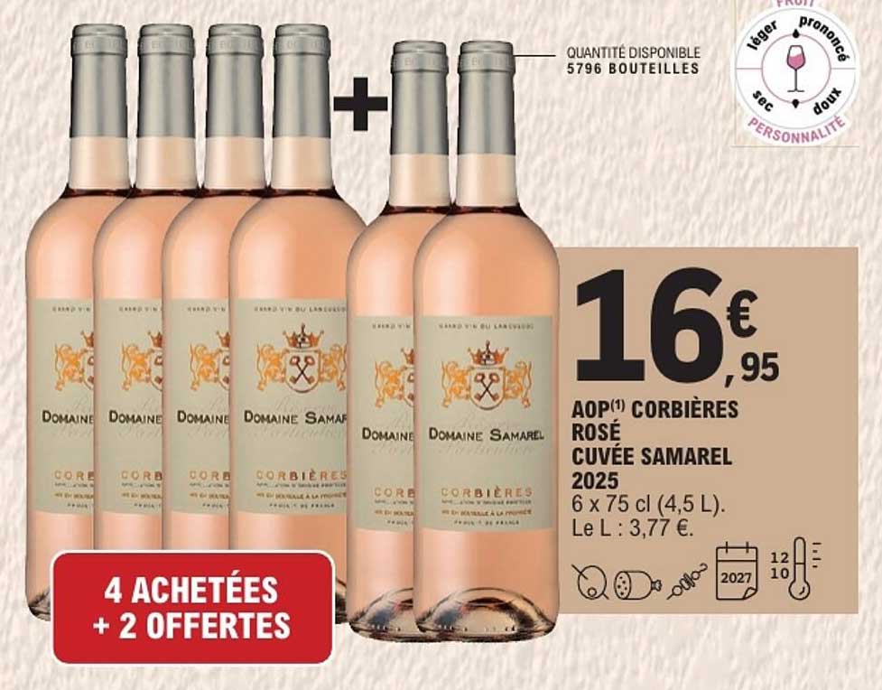 AOP(1) CORBIÈRES ROSÉ CUVÉE SAMAREL 2025