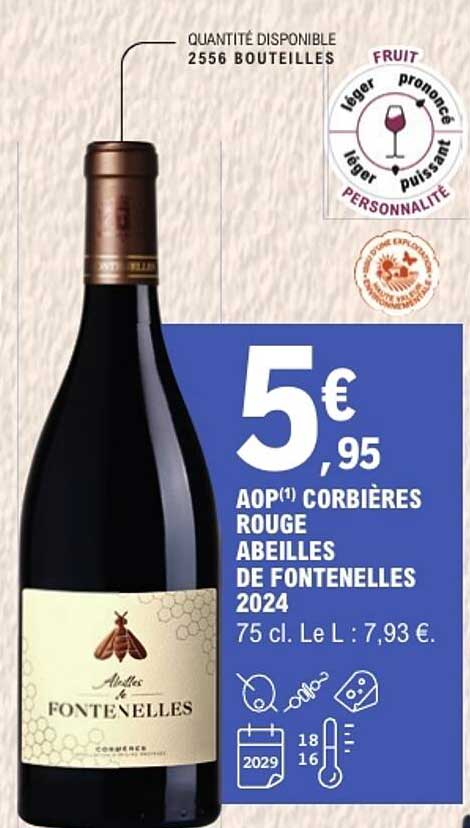 AOP(1) CORBIÈRES ROUGE ABEILLES DE FONTENELLES 2024
