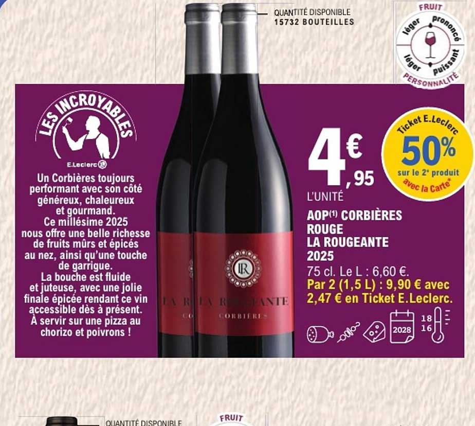 AOP(1) CORBIÈRES ROUGE LA ROUGEANTE 2025
