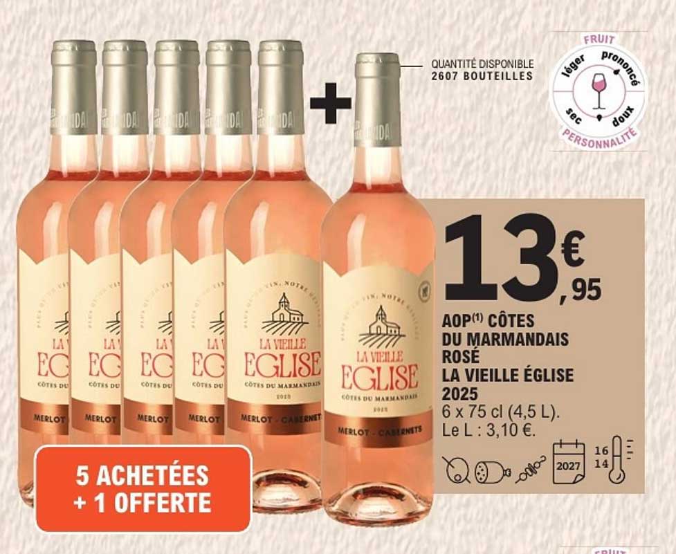AOP(1) CÔTES DU MARMANDAIS ROSÉ LA VIEILLE EGLISE 2025