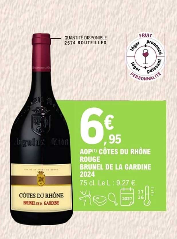AOP(1) CÔTES DU RHÔNE ROUGE BRUNEL DE LA GARDINE 2024