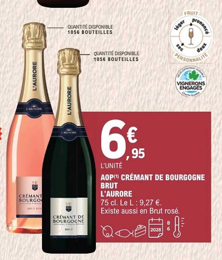 AOP(1) CRÉMANT DE BOURGOGNE BRUT L'AURORE