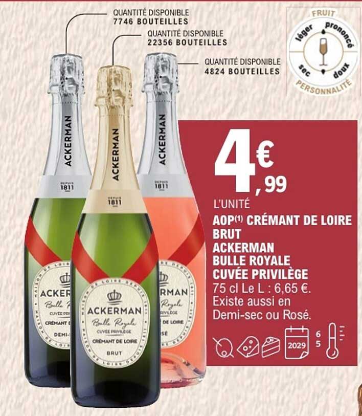 AOP(1) CRÉMANT DE LOIRE BRUT ACKERMAN BULLE ROYALE CUVÉE PRIVILÈGE