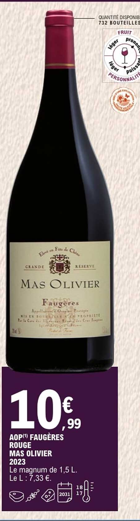 AOP(1) FAUGÈRES ROUGE MAS OLIVIER 2023