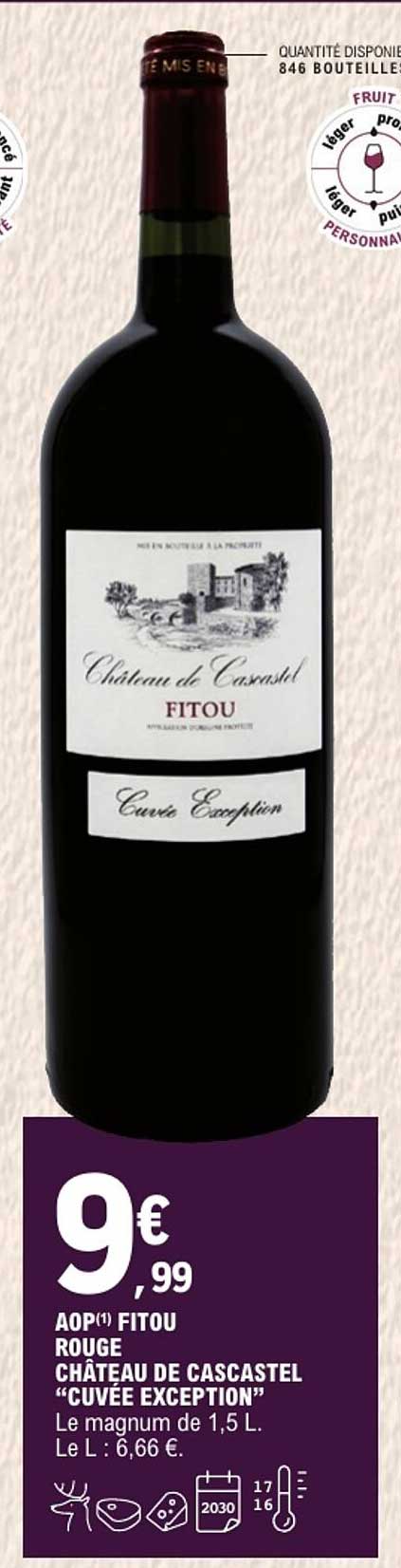 AOP(1) FITOU ROUGE CHÂTEAU DE CASCASTEL “CUVÉE EXCEPTION”