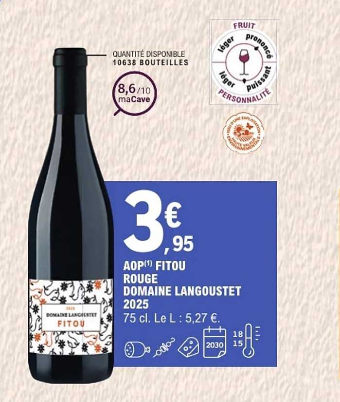 AOP(1) FITOU ROUGE DOMAINE LANGOUSTET 2025